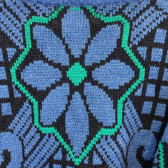 VINTAGE GIVENCHY | Givenchy Monsieur funky patterned knit crew neck sweater RARE - Picture 11 of 12